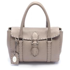 Fendi-Sac à main Fendi Selleria Linda-Beige