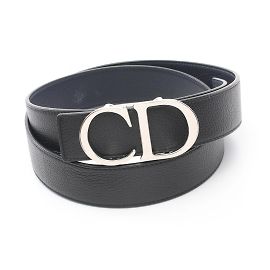 Christian Dior Leather Men's Belt Black Navy blue