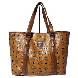 Bolsa de compras MCM Visetos em cognac Marrom