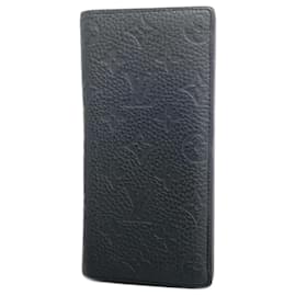 Louis Vuitton-Louis Vuitton Long Wallet Monogram Empreinte Portefeuille Brazza M69038 Noir-Black