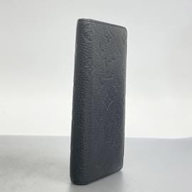 Louis Vuitton-Louis Vuitton Long Wallet Monogram Empreinte Portefeuille Brazza M69038 Noir-Black