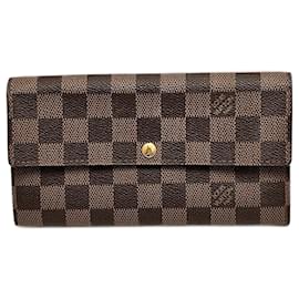 Louis Vuitton-Louis Vuitton Damier Portefeuille Sarah Long Wallet-Brown,Damier ebene