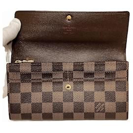 Louis Vuitton-Louis Vuitton Damier Portefeuille Sarah Long Wallet-Brown,Damier ebene