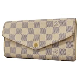 Louis Vuitton-Louis Vuitton Long Wallet Damier Azur Portefeuille Sarah-White