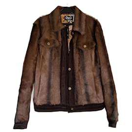 Dolce & Gabbana-Biker jackets-Brown