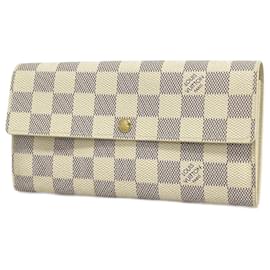 Louis Vuitton-Louis Vuitton Long Wallet Damier Azur Portefeuille Sarah N61735-White