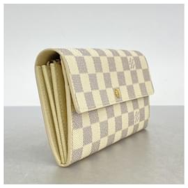 Louis Vuitton-Louis Vuitton Long Wallet Damier Azur Portefeuille Sarah N61735-White