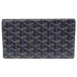 Goyard Richelieu Herringbone Navy Long Wallet Navy blue