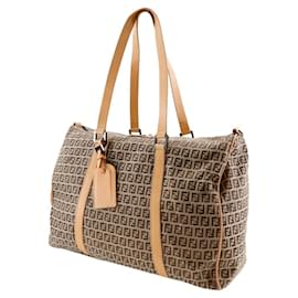 Fendi-Fendi Zucchino Boston Bag-Brown