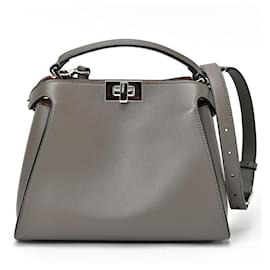 Fendi-Sac à main Fendi Peekaboo Iconic Essential-Beige,Gris