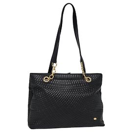 BALLY Sac Tote Cuir Noir Or Auth ep5456 Noir Doré