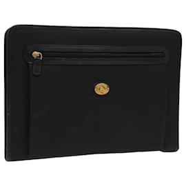 Autre Marque-Burberrys Clutch Bag PVC Black Gold Auth bs17440-Black,Golden