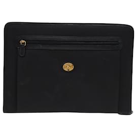 Autre Marque-Burberrys Clutch Bag PVC Black Gold Auth bs17440-Black,Golden
