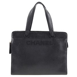 Chanel Black Caviar Leather Handbag Black