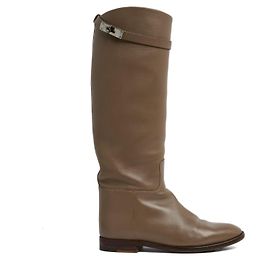 Botas Hermès Jumping EU39.5 Couro Taupe Botas Kelly UK6 US8.5 Hermes Taupe