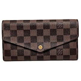 Louis Vuitton-Louis Vuitton Damier Portefeuille Sarah Long Wallet-Brown,Other,Damier ebene
