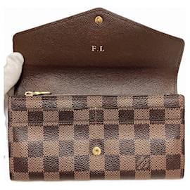 Louis Vuitton-Louis Vuitton Damier Portefeuille Sarah Long Wallet-Brown,Other,Damier ebene
