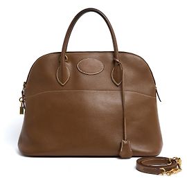 Hermès 1991 Bolsa Bolide 35 de Couro Marrom com Alça Hermes Spa Marrom