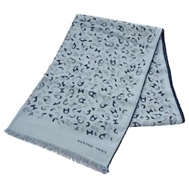 Hermès-Hermes Reversible Stole in Dark Blue-Dark blue