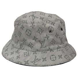 Sombrero bucket de denim Monogram Louis Vuitton Blanco Azul