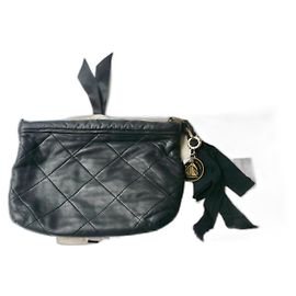 LANVIN Pochette zippée Noire cuir tbe Noir