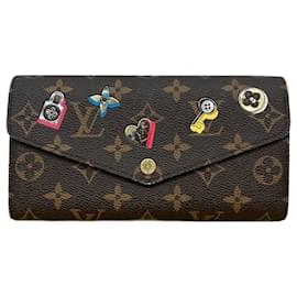 Louis Vuitton-Louis Vuitton Monogram Portefeuille Sarah Love Lock Long Wallet-Brown