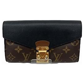 Louis Vuitton-Louis Vuitton Monogram Portefeuille Pallas M58415 Long Wallet-Brown,Black