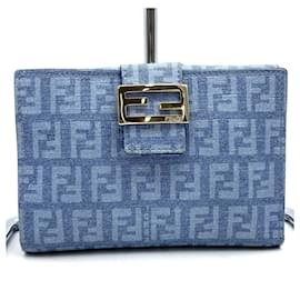 Fendi-Fendi Bi-fold Wallet in Blue-Blue
