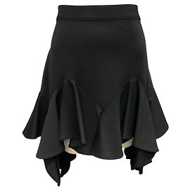 Schwarze Milano Minirock aus Stretchstrick mit Rüschendetails von Givenchy Schwarz