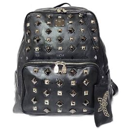 MCM Honshu Tantris Studded Backpack Black Black