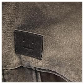 Acne- Acne Studios Acid-Washed Fleece-Lined Zipped Bomber Jacket in Grey Cotton Denim-Grey