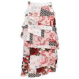 Jupe midi asymétrique patchwork Vilshenko en soie multicolore Multicolore Autre