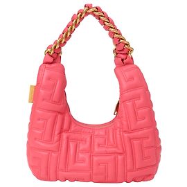 Bolsa hobo matelassê Balmain em couro de bezerro rosa Rosa