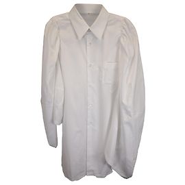 Comme Des Garcons Abito camicia con maniche a sbuffo Comme des Garçons in cotone bianco Bianco