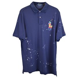 Polo Ralph Lauren con macchie di vernice in cotone blu navy Altro