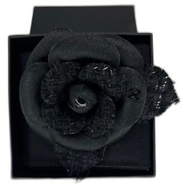 CHANEL CAMELIA TWEED NOIR CLASSIQUE, NEUF Noir