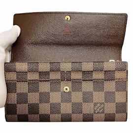 Louis Vuitton-Louis Vuitton Damier Portefeuille Sarah Long Wallet-Brown,Damier ebene