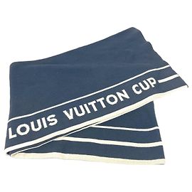 Cachecol Louis Vuitton Cup LVCUP Branco Azul marinho