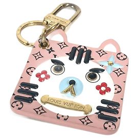 Chaveiro de gato Monogram Fun Face Portocle da Louis Vuitton Rosa