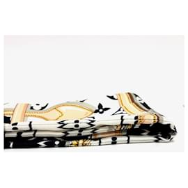 Louis Vuitton-Louis Vuitton Monogram Bandeau Confidential Handkerchief Scarf-Black,White