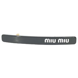 Fermaglio per capelli in plastica bianco e nero Miu Miu Nero Bianco