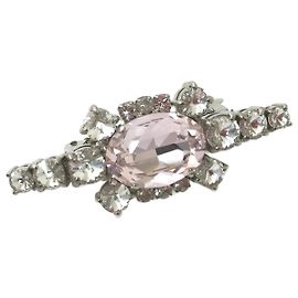 Fermaglio per capelli con strass Miu Miu Argento Rosa