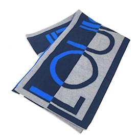 Louis Vuitton-Louis Vuitton M71240 Echarpe LV Horizon Scarf-Brown,Navy blue