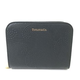 Tiffany & Co. Black Leather Coin Purse Black