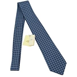 Hermès-Hermes Blue Silk Cravat-Blue