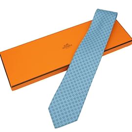 Hermès Corbata de seda azul Hermes Azul