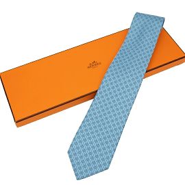 Hermès Hermes Blue Silk Cravat Blue