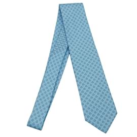 Hermès-Hermes Blue Silk Cravat-Blue