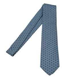 Hermès-Hermes Blue Silk Cravat-Blue