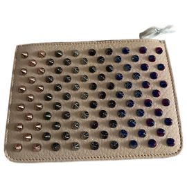 Carteira Christian Louboutin Spike de couro rosa Rosa